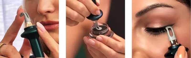 Product Introduction of Eyeliner Applicator Kit, Eyeliner Guide With Eyeliner Cream Reusable Silicone Eye Liner Tool Waterproof Eyeliner Easy No-Skip Eyeliner 4
