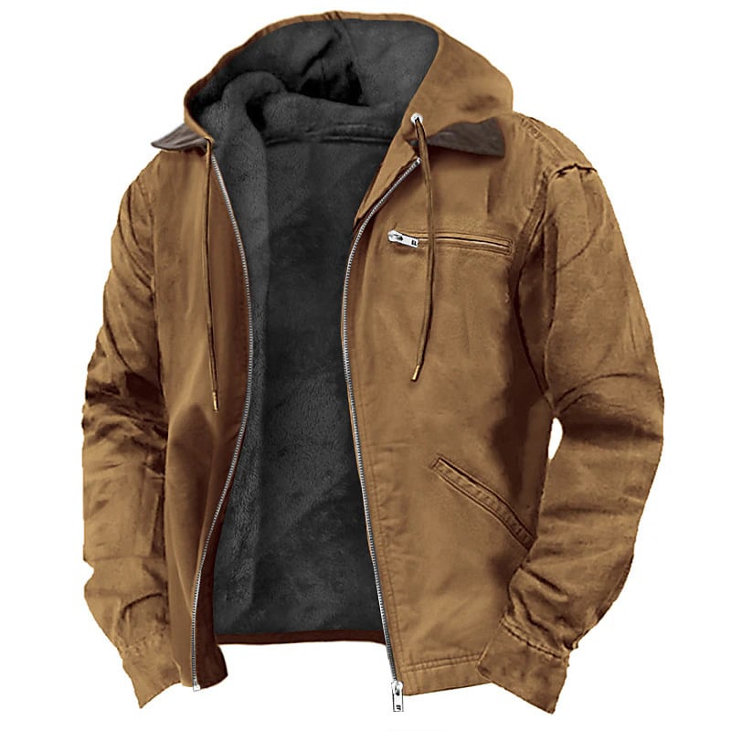 Ultimate Heavyweight Winter Fleece: Men's Zip-Up Sherpa-Lined Hoodie Coat for Cold Weather