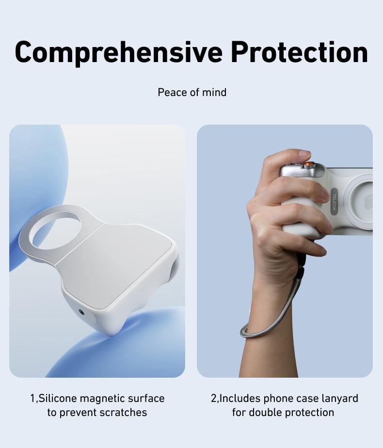 【TikTokShopBlackFriday】TELESIN Magnetic Phone Camera Grip with Wireless Shutter – DSLR-Style Handle for iPhone & Android, 1/4" Screw, Ergonomic Design, Perfect for Vlogging, Selfies, and Steady Shots, Compatible with iPhone 17 【TikTokShopBlackFriday】TELESIN Magnetic Phone Camera Grip with Wireless Shutter – DSLR-Style Handle for iPhone & Android, 1/4" Screw, Ergonomic Design, Perfect for Vlogging, Selfies, and Steady Shots, Compatible with iPhone 17