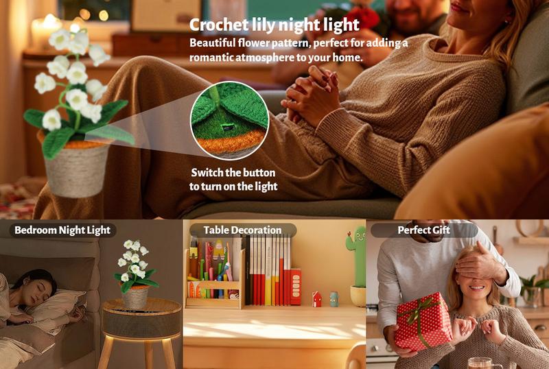 Product Introduction of Handmade Crochet Lily Night Light | Eternal Bloom Gift for Mom/Wife/Girlfriend (Valentine's Day & Mother's Day) 9