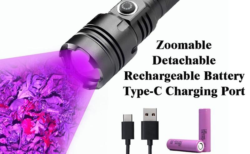 Rechargeable Blood Tracking Light for Night Hunting 2000 Lumens Blood Trail Tracking Flashlight Gifts for Hunter handheld powerful Festival Gift