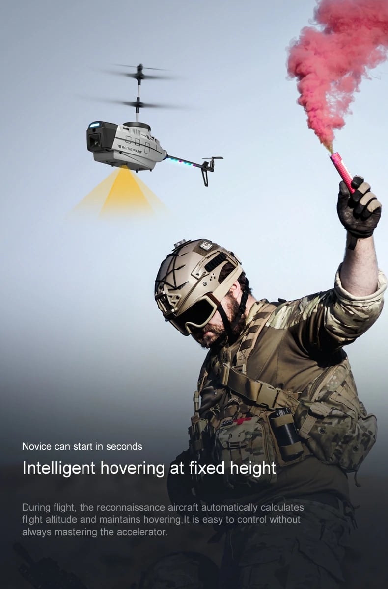 KY202 Black Bee 4CH 6-Axis 4K Dual Camera Air Gesture Obstacle Avoidance Intelligent Hover RC Helicopter RTF