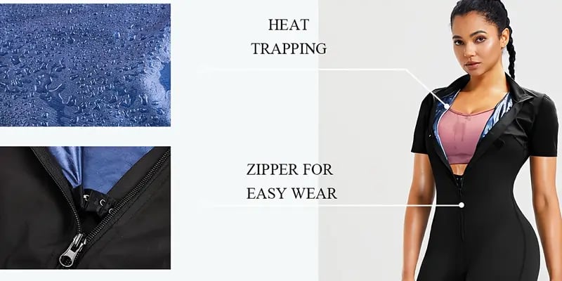 womens full body shapewear sauna suits half zipper short sleeve romper for waist training details 0 womens full body shapewear sauna suits half zipper short sleeve romper for waist training details 0