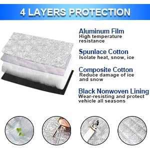 LEIBOO Car Windshield Snow Cover Sun Shade Winter Dust Rain Ice Frost Guard Protector - Durable Design for Winter Weather Protection & Summer sunshade