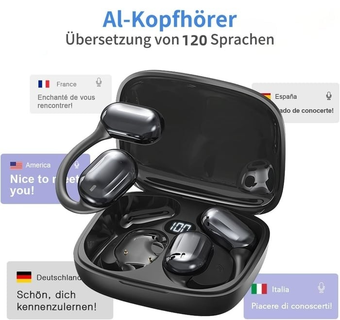 📢Letzter Tag: 49% Rabatt💎AI-Übersetzung Kabellose OWS Bluetooth 5,4-Ohrhörer (kompatibel mit iOS und Android)