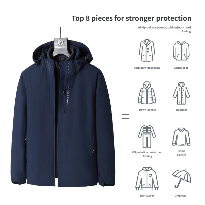 Men's Winter Ski Jacket - Waterproof Windproof Fleece Lined Hooded Jacket for UK Outdoor Activities---£5 off when you spend £50！
