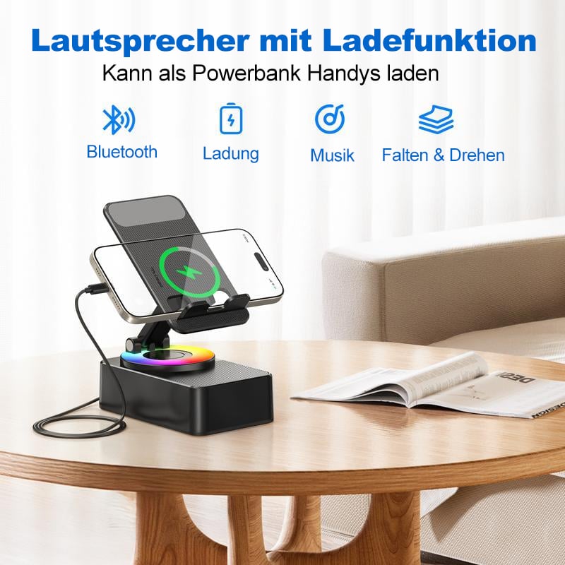 5-in-1-Telefonhalter für kabellose Audio-Bluetooth-Lautsprecher