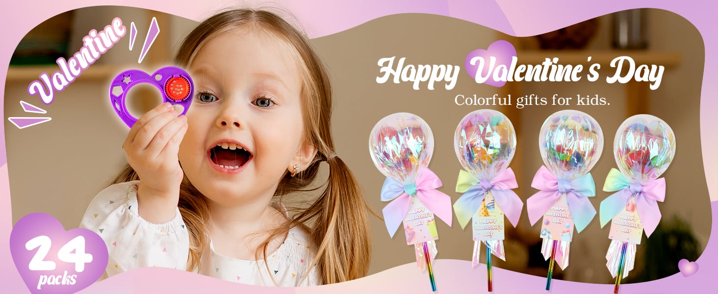 A 24 packs colorful giant Sucker shaped Valentines Day gifts for kids A 24 packs colorful giant Sucker shaped Valentines Day gifts for kids