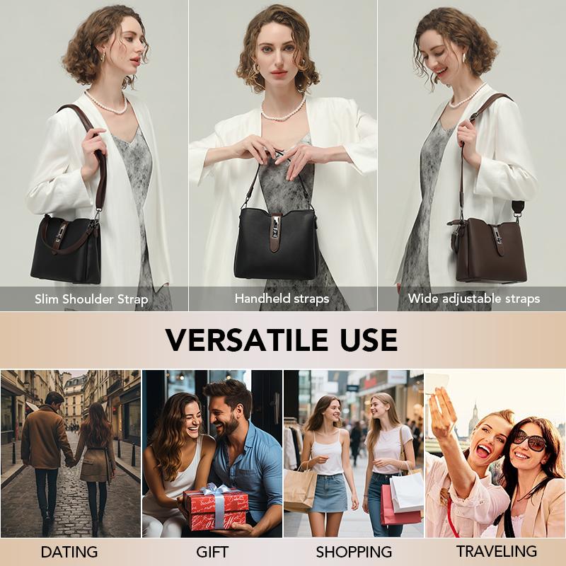 Product Introduction of 2025 New Designer Three Straps Bucket Bag for Women - Free Women Wallet, Multi-layer Storage,Large Capacity, Classic, Casual Trendy,Versatile, Shoulder, Crossbody & Tote Bag Moms Handbags Everyday Purses for Women 10