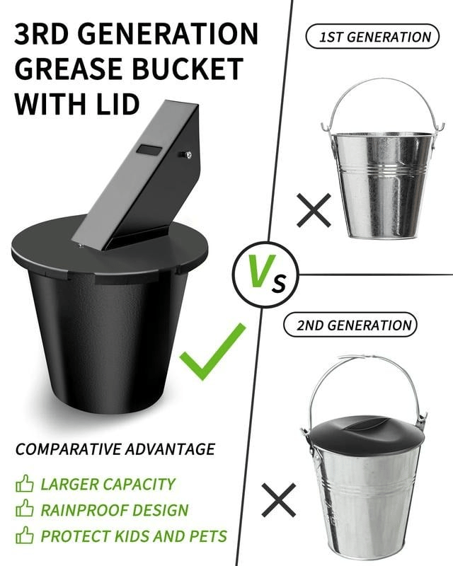 🔥LAST DAY SALE 49% OFF✨Grease Bucket with Lid & Silicone Liner