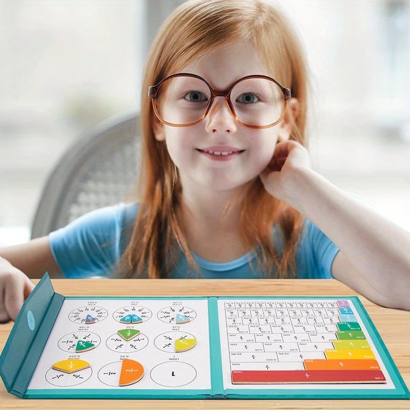 interactive magnetic fraction   for   educational math puzzle toy with   skills development 5