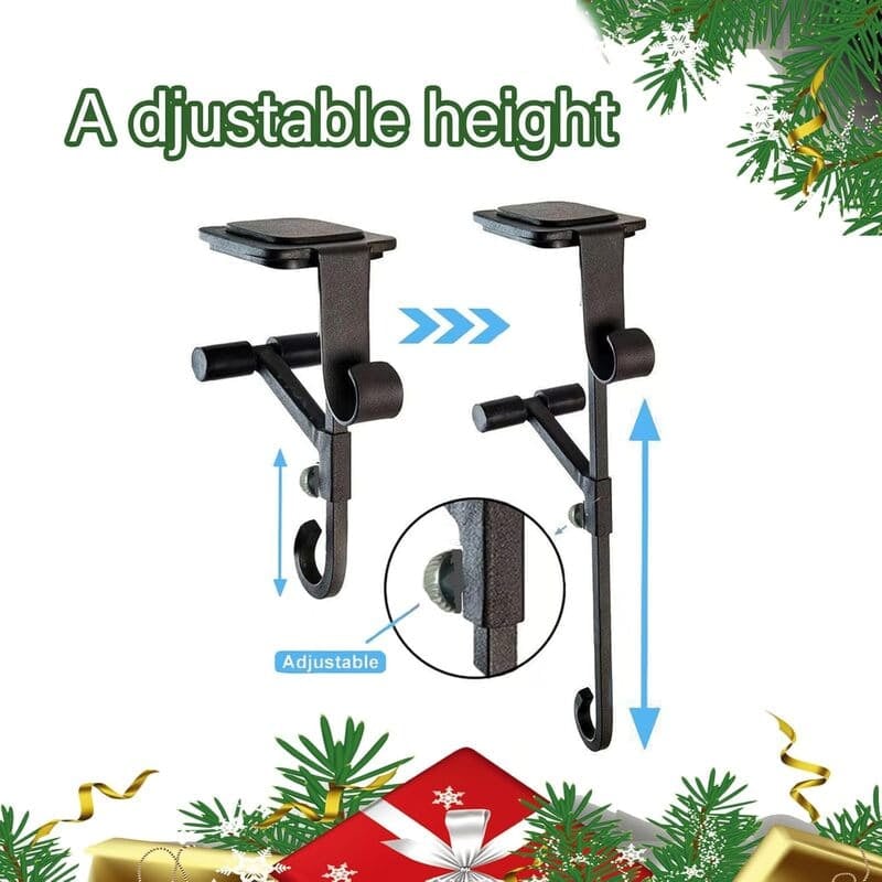 2 In 1 Adjustable Christmas Garland and Stocking Hanger adjustable height__itoolmax