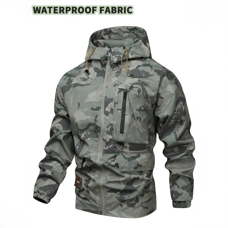 Men's Waterproof Camo Hooded Jacket | Regular Fit for Fall & Winter
